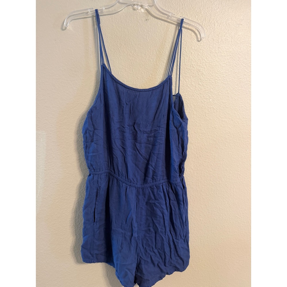 RVCA Blue Spaghetti Strap Romper with Pockets Womens Size Large L 12